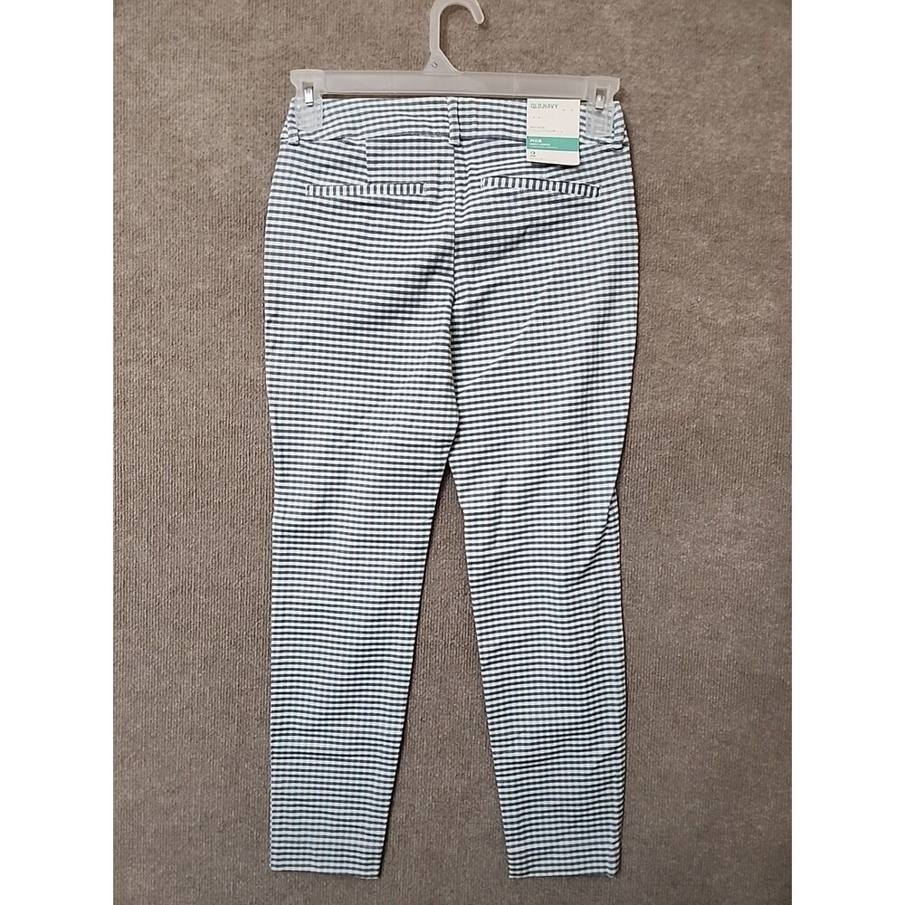 Old Navy Pixie Skinny Ankle Pants Womens 2 Blue White Check Stretch NEW - Picture 4 of 9